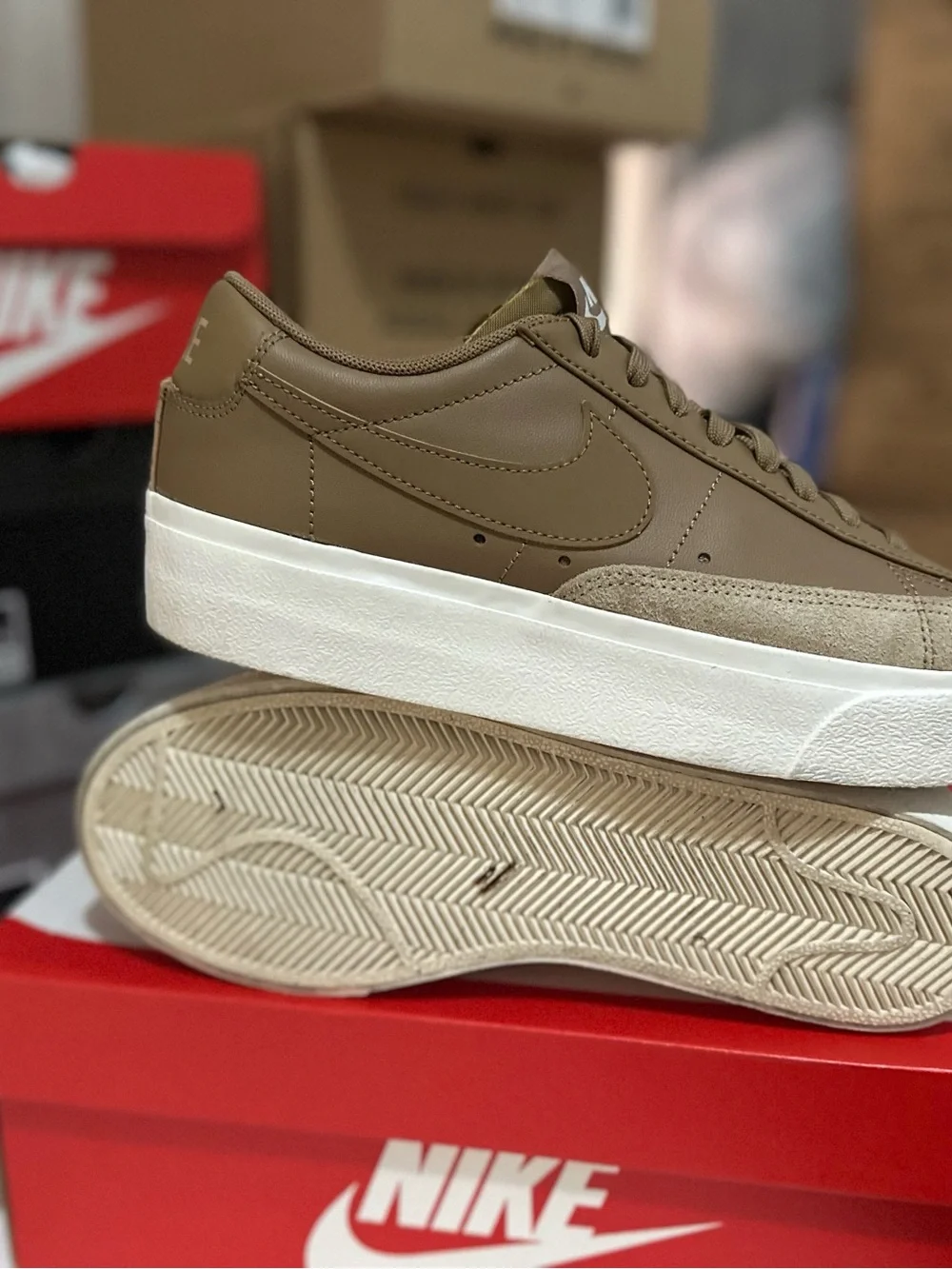 Nike Blazer Low Platform Dark Driftwood (Women's)